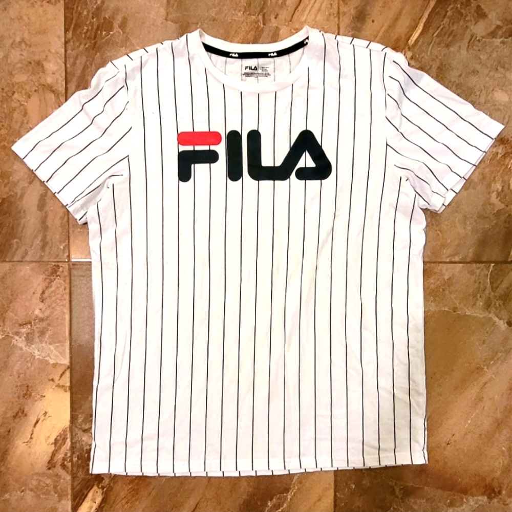 FILA Navy Pinstripe T- Shirt
